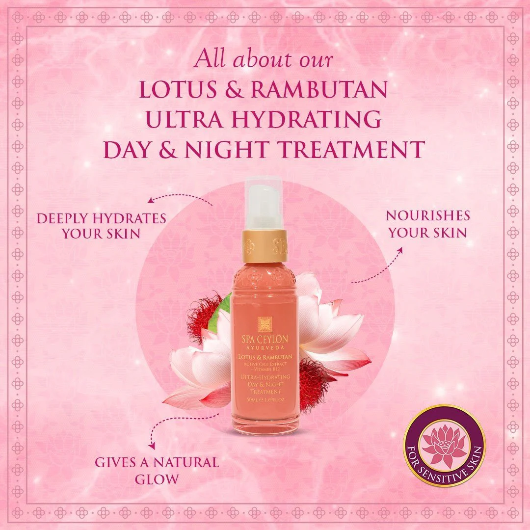 Lotus & Rambutan - Active Cell Extract + Vitamin B12 Ultra-Hydrating Day & Night Treatment 50ml - Image 6
