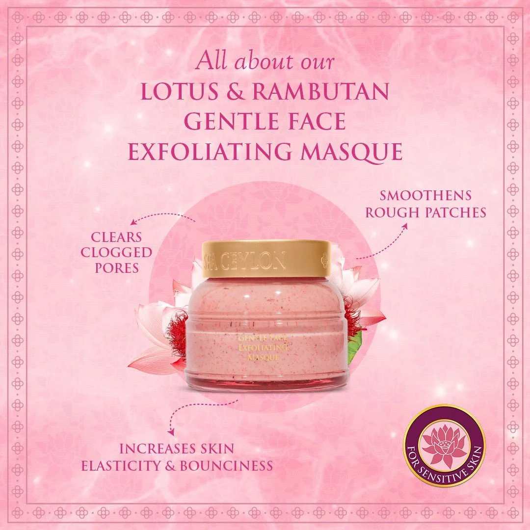 Lotus & Rambutan - Active Cell Extract + Vitamin B Plus Gentle Face Exfoliating Masque - 100g - Image 6